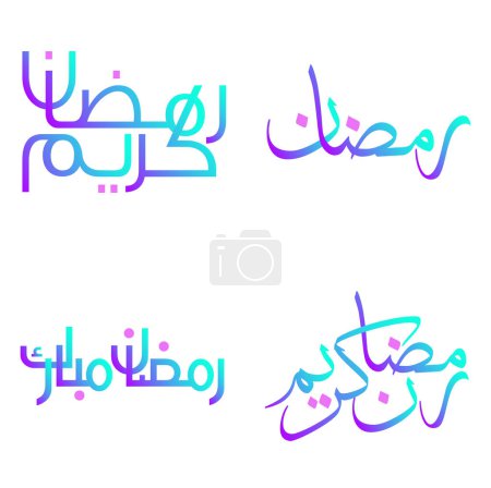 Ilustración de Gradiente Ramadán Kareem Vector Ilustración con caligrafía árabe tradicional. - Imagen libre de derechos