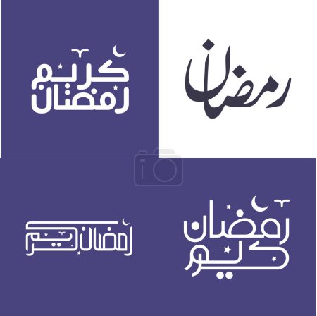 Ilustración de Set de Vectores de Caligrafía Árabe Simple para Celebrar el Ramadán Kareem en Estilo Moderno. - Imagen libre de derechos
