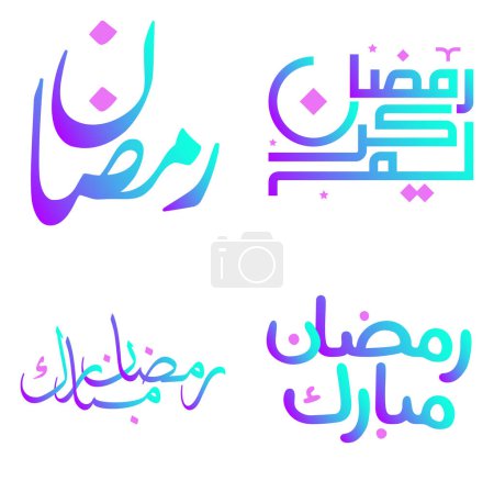 Illustration for Gradient Arabic Calligraphy Vector Illustration for Muslim Celebrations. - Royalty Free Image