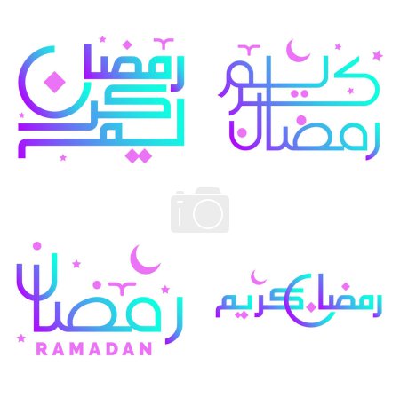 Téléchargez les illustrations : Illustration vectorielle de calligraphie arabe dégradée pour les célébrations musulmanes. - en licence libre de droit