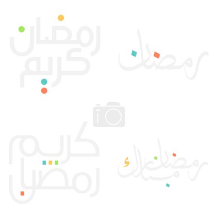 Téléchargez les illustrations : Calligraphie arabe Illustration vectorielle pour le Ramadan Kareem Bénédictions & Salutations. - en licence libre de droit