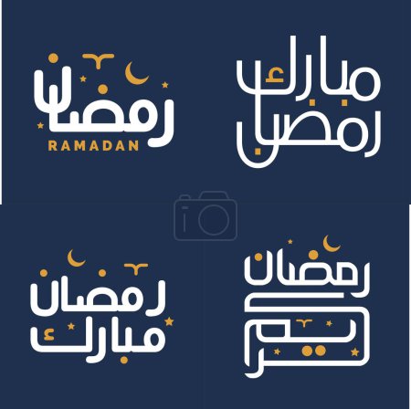 Photo pour Élégante calligraphie blanche avec des éléments de design orange pour Ramadan Kareem Salutations. - image libre de droit