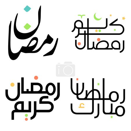 Photo pour Illustration vectorielle élégante de Black Ramadan Kareem avec design de calligraphie arabe islamique. - image libre de droit