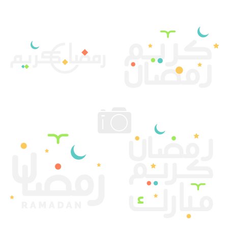 Ilustración de Ramadán Kareem Diseño vectorial con caligrafía árabe para saludos musulmanes. - Imagen libre de derechos