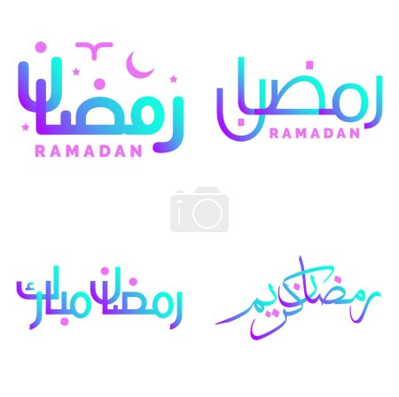 Ilustración de Mes del ayuno islámico: Gradiente Ramadán Kareem Vector Ilustración en caligrafía árabe. - Imagen libre de derechos