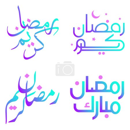 Illustration for Vector Illustration of Gradient Ramadan Kareem Greetings & Wishes. - Royalty Free Image