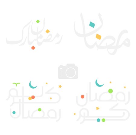Téléchargez les illustrations : Illustration vectorielle du Ramadan Kareem avec calligraphie arabe islamique. - en licence libre de droit