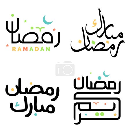 Ilustración de Ramadán Negro Kareem Caligrafía Árabe Diseño Vector para el Mes Santo de Ramadán. - Imagen libre de derechos