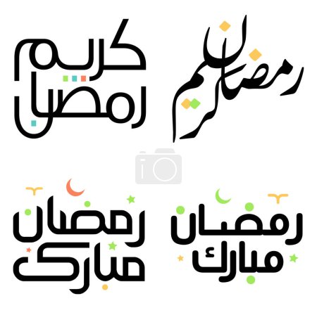 Ilustración de Ramadán negro Kareem Vector Design con caligrafía árabe tradicional. - Imagen libre de derechos