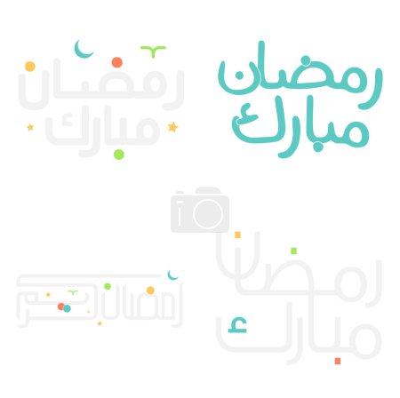 Téléchargez les illustrations : Calligraphie arabe Conception vectorielle pour le Ramadan Kareem Souhaits & Célébrations. - en licence libre de droit