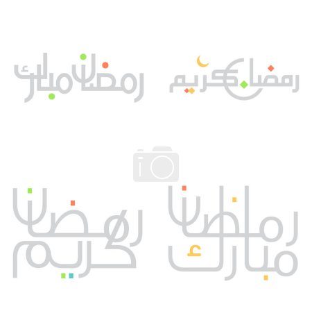 Ilustración de Modern Arabic Typography for Ramadan Mubarak & Kareem (en inglés). Mes del Corán. - Imagen libre de derechos
