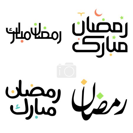 Ilustración de Ilustración vectorial del Ramadán Negro Kareem con caligrafía árabe tradicional. - Imagen libre de derechos