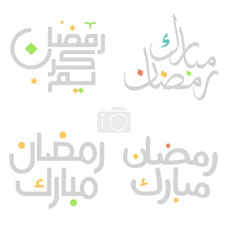 Ilustración de Ramadan Kareem Vector Design con elegante caligrafía árabe para tarjetas de felicitación. - Imagen libre de derechos