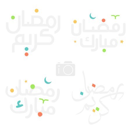 Ilustración de Fondo blanco Ramadán islámico Kareem Vector Tipografía en caligrafía árabe. - Imagen libre de derechos