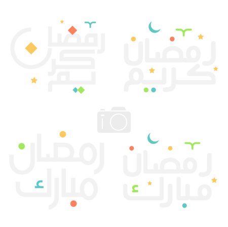 Téléchargez les illustrations : Illustration vectorielle du Ramadan Kareem avec calligraphie arabe pour le mois sacré du jeûne. - en licence libre de droit