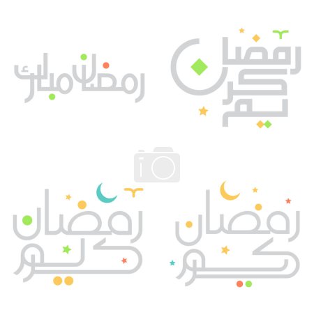 Ilustración de Elegante Vector Ilustración de Ramadán Kareem Tipografía árabe. - Imagen libre de derechos