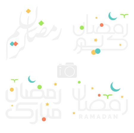 Téléchargez les illustrations : Mois sacré du jeûne : Calligraphie arabe du Ramadan Kareem Illustration vectorielle. - en licence libre de droit