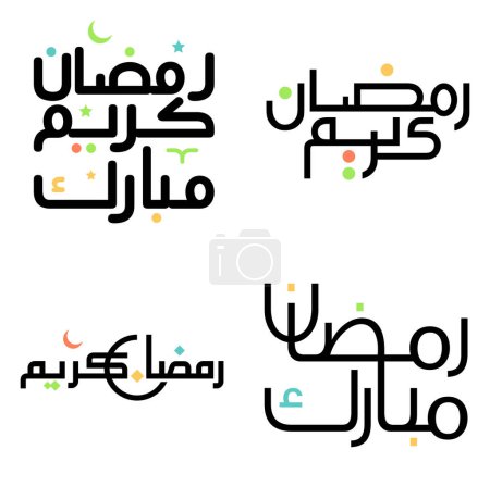 Ilustración de Celebra el Ramadán Kareem con la ilustración vectorial de caligrafía árabe negra. - Imagen libre de derechos
