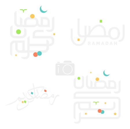Téléchargez les photos : Ramadan Kareem Calligraphie arabe Design. Illustration vectorielle pour cartes de vœux. - en image libre de droit