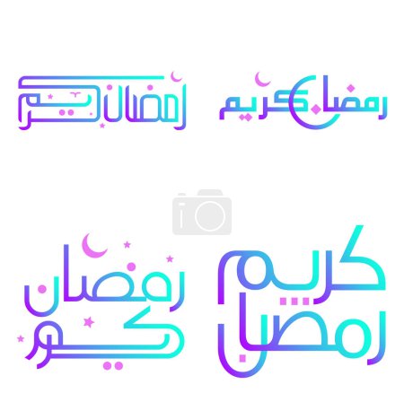 Ilustración de Celebra el Ramadán Kareem con un elegante diseño vectorial de caligrafía degradada. - Imagen libre de derechos