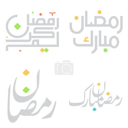 Illustration for Ramadan Kareem Arabic Calligraphy Vector Design for Islamic Holy Month. - Royalty Free Image
