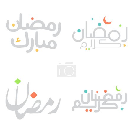 Ilustración de Mes santo del ayuno: Ramadán Kareem Caligrafía árabe Vector Ilustración. - Imagen libre de derechos