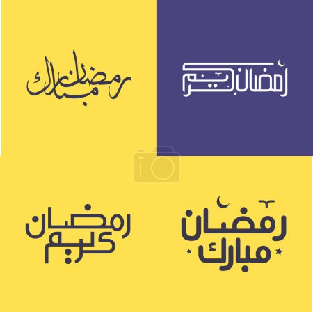 Illustration for Vector Set of Simple Arabic Calligraphy for Muslim Greetings. - Royalty Free Image
