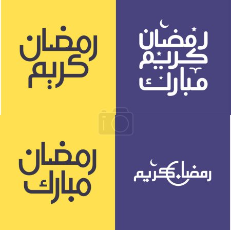 Téléchargez les illustrations : Pack Calligraphie Ramadan Kareem simple et élégant en arabe. - en licence libre de droit