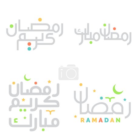 Ilustración de Ramadán Kareem Diseño vectorial con caligrafía árabe tradicional. - Imagen libre de derechos