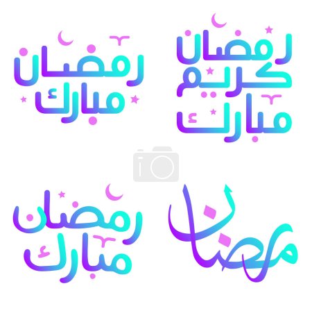 Ilustración de Diseño vectorial de caligrafía árabe degradado para celebrar el Ramadán Kareem. - Imagen libre de derechos