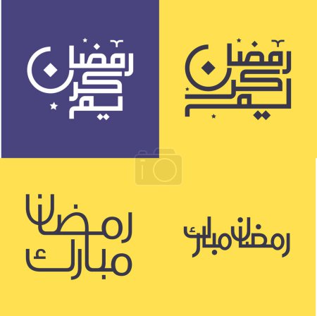 Téléchargez les illustrations : Pack Calligraphie Arabe Moderne et Elégant pour le Mois Sacré du Jeûne. - en licence libre de droit