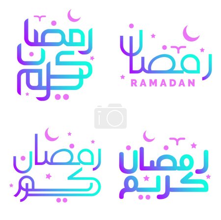 Ilustración de Mes santo del ayuno: Gradiente Ramadán Kareem Vector Ilustración con elegante caligrafía. - Imagen libre de derechos