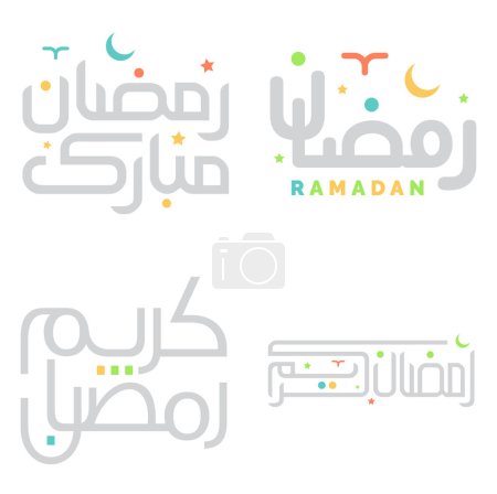 Ilustración de Ramadán Kareem Vector Ilustración con tipografía árabe elegante. - Imagen libre de derechos