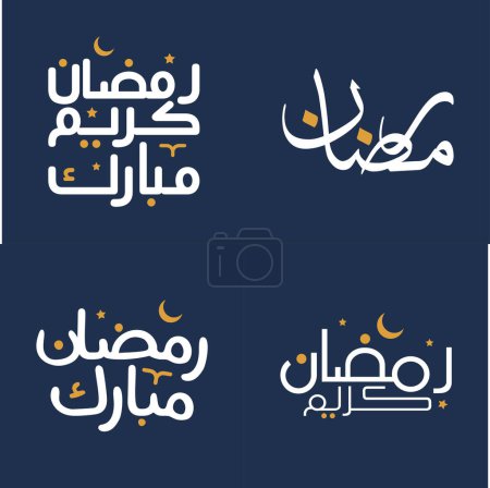 Illustration for Celebrate the Month of Ramadan with White Calligraphy and Orange Design Elements Vector Illustration. - Royalty Free Image