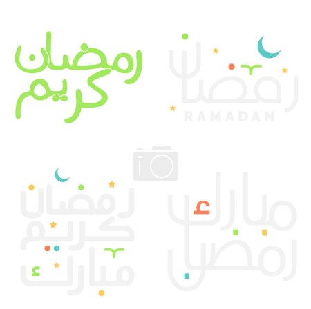 Téléchargez les illustrations : Mois islamique du Ramadan : Illustration vectorielle du Ramadan Kareem avec calligraphie. - en licence libre de droit