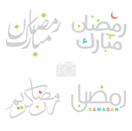 Téléchargez les illustrations : Typographie de salutation arabe pour les célébrations du Ramadan Kareem. - en licence libre de droit