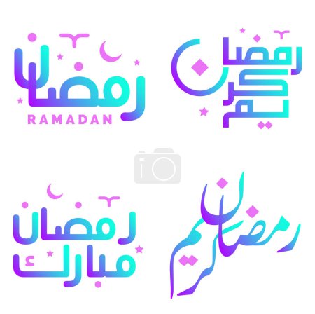 Téléchargez les illustrations : Illustration vectorielle du gradient Ramadan Kareem avec calligraphie islamique. - en licence libre de droit