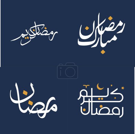 Illustration for Celebrate Ramadan Kareem with Elegant White Calligraphy and Orange Design Elements Vector Illustration. - Royalty Free Image