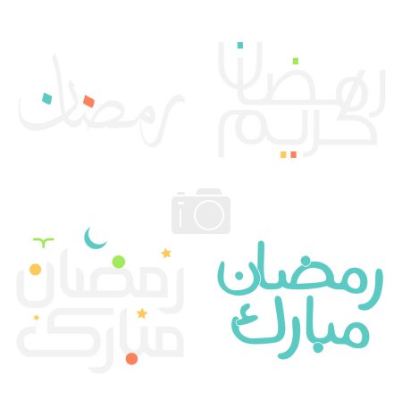Illustration for Holy Month of Fasting: Ramadan Kareem Vector Typography in Arabic. - Royalty Free Image