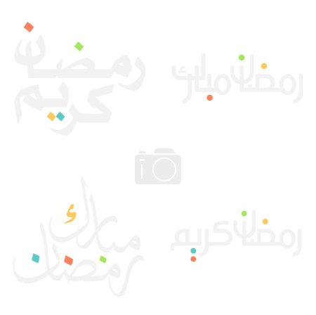 Téléchargez les illustrations : Illustration vectorielle du Ramadan Kareem Typographie arabe pour salutations. - en licence libre de droit