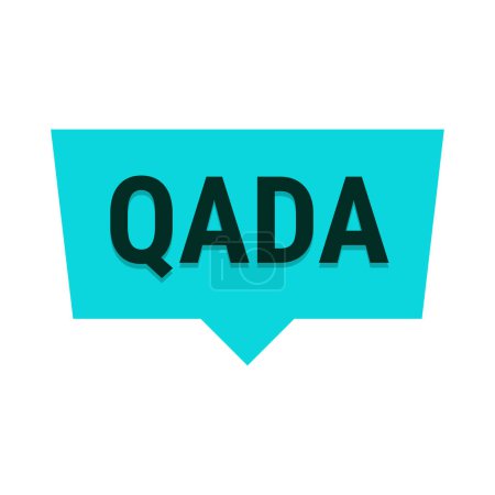 Illustration for Qada Turquoise Vector Callout Banner with Information on Making Up Missed Fast Days - Royalty Free Image