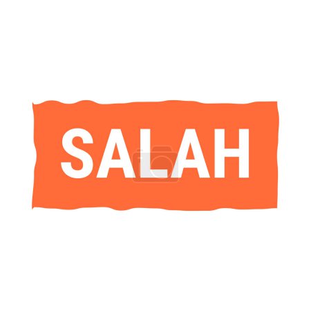 Téléchargez les illustrations : Bannière d'appel vectoriel orange Salah avec des informations sur le jeûne et la prière au Ramadan - en licence libre de droit