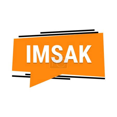 Ilustración de IMSAK Reminder Naranja Vector Callout Banner para ayudarle a iniciar su ayuno a tiempo - Imagen libre de derechos