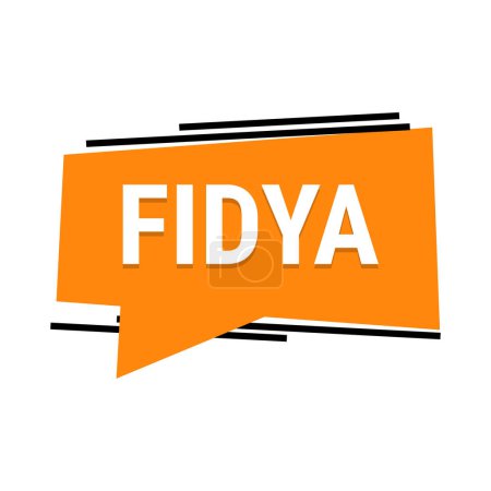 Illustration for Fidya Orange Vector Callout Banner with Information on Donations and Seclusion During Ramadan - Royalty Free Image
