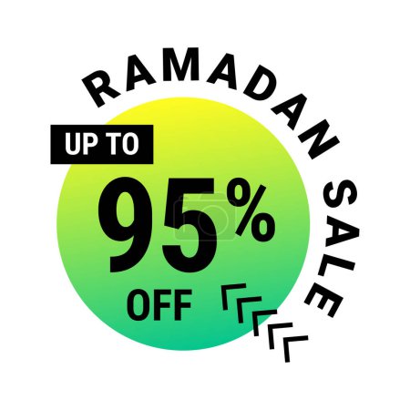 Photo for Ramadan Super Sale Get Up to 95% Off on Green Dotted Background Banner - Royalty Free Image