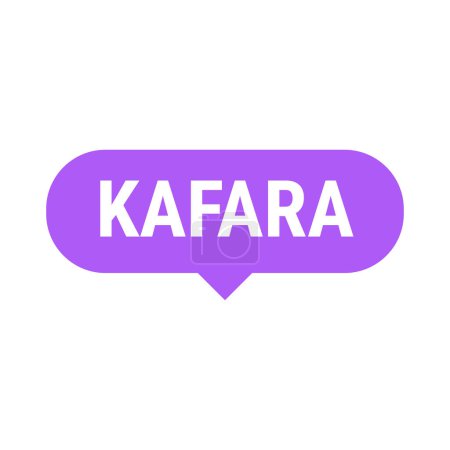 Illustration for Kafara Purple Vector Callout Banner with Information on Making Up Missed Fast Days - Royalty Free Image