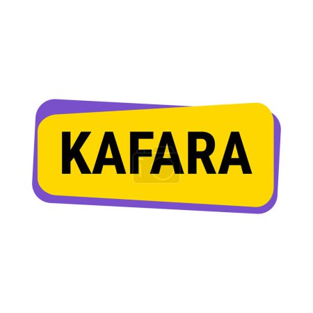 Ilustración de Banner de llamada vectorial amarillo Kafara con información sobre cómo recuperar días de ayuno perdidos - Imagen libre de derechos
