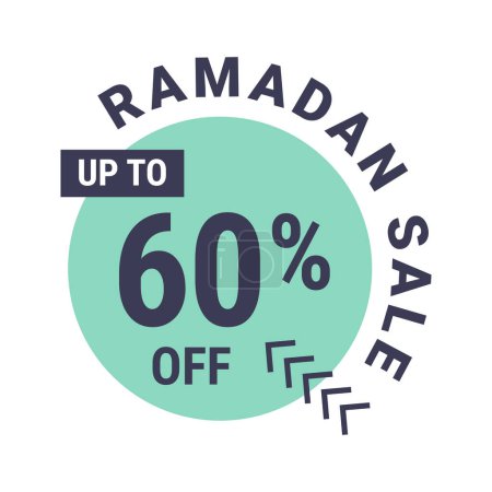 Ilustración de Ramadán Super Venta Obtener Hasta 60% De descuento en Banner de fondo punteado - Imagen libre de derechos