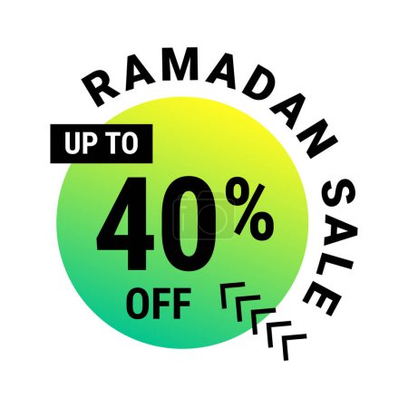 Illustration for Ramadan Super Sale Get Up to 40% Off on Green Dotted Background Banner - Royalty Free Image