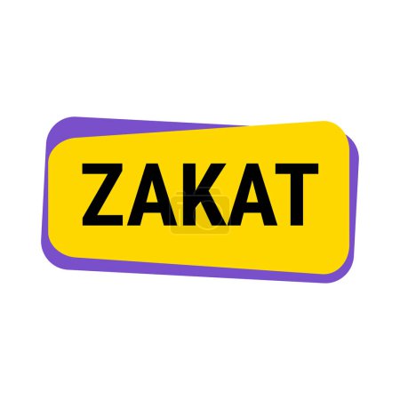 Téléchargez les illustrations : Bannière d'appel de vecteur jaune expliquée par Zakat avec des informations sur le don à un organisme de bienfaisance pendant le Ramadan - en licence libre de droit